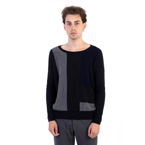 VINCE. BLACK LIGHT GRAY KNITWEARMENS SIZE S
